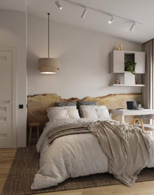 Спальня с гардеробной комнатой площадью 13 квадратных метров. 01