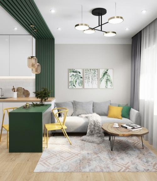 На площади всего 24 к. м. удалось создать очень функциональный, стильный и удобный интерьер! 02