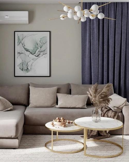 Красивая гостиная с рабочей зоной. 04