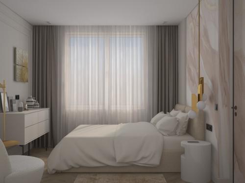 Проект спальни в однокомнатной квартире. 01