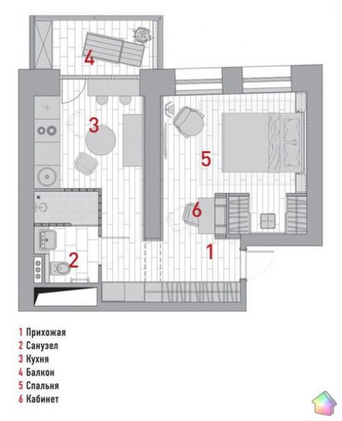 Квартира площадью 36 кв. 07 Квартира площадью 36 кв. 07