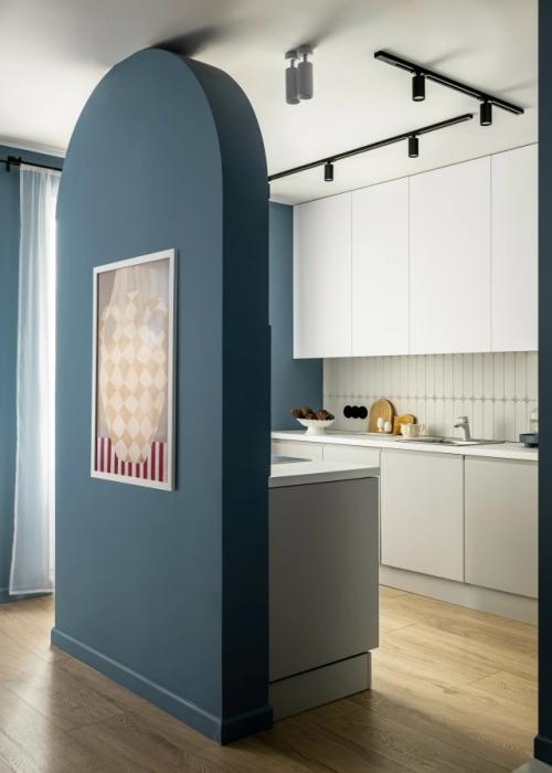 Цветной интерьер 1-комнатной квартиры 51, 7 м 2 (54, 6 м 2 с лоджией) в ЖК настроение в Москве. 02