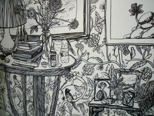 Charlotte Mann разрисовывает интерьеры и экстерьеры домов и квартирчерным маркером.