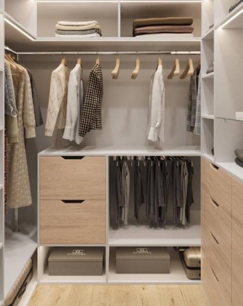 Спальня с гардеробной комнатой площадью 13 квадратных метров. 07