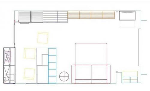 Пример классного дизайна квартиры - студии площадью 38 квадратных метров. 09