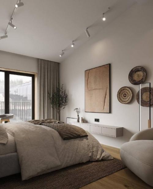 Спальня с гардеробной комнатой площадью 13 квадратных метров. 05