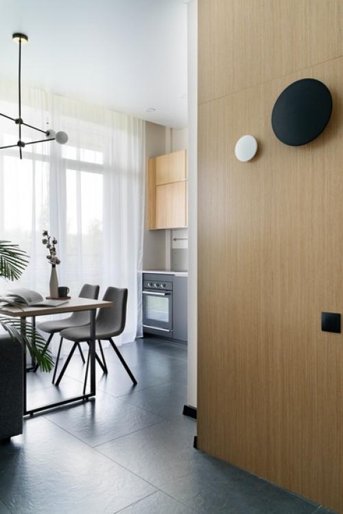 Квартира 38 м в оттенках графита: проект студии 1+1 ч. 2. 03