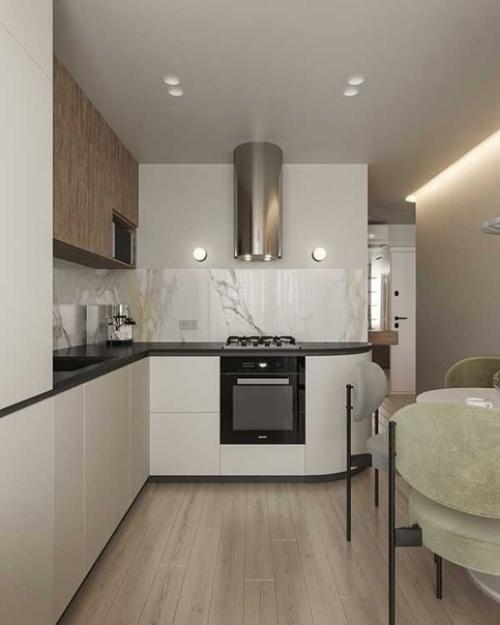 Современный монохромный интерьер однокомнатной квартиры площадью 36 кв. 01