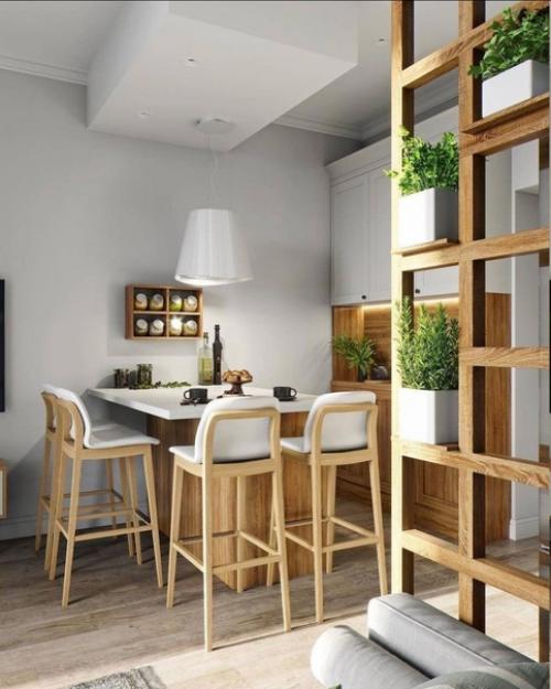 Кухня - гостиная в скандинавском стиле. 04