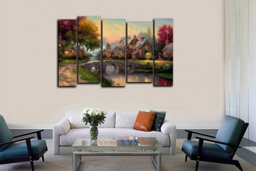 Вертикальные современные модульные картины идеально подходят. 01