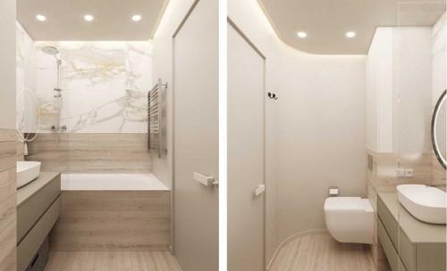 Современный монохромный интерьер однокомнатной квартиры площадью 36 кв. 08