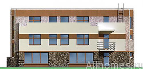 Проект индивидуального жилого дома, со стенами из газобетона с оштукатуриванием внутренняя планировка проста и лаконична. 05