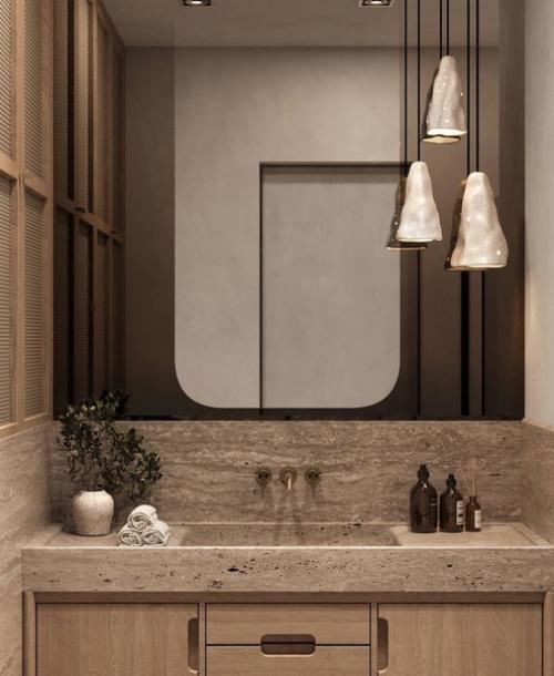 B этой небольшой ванной комнате уместилось все самое нужное и прекрасное. 01