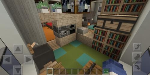 Внутренний интерьер. (Кухня, зал отдыха, спальня, библиотека, ванна, камин, подвал, балкон) =. 04