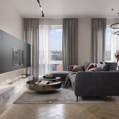 Кухня - гостиная.  Основное пожелание наших заказчиков - яркая цветовая палитра. 06