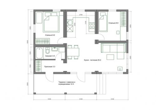 А вот и интерьеры растущего дома из 3 модулей, который мы показали вам в предыдущей публикации. 06