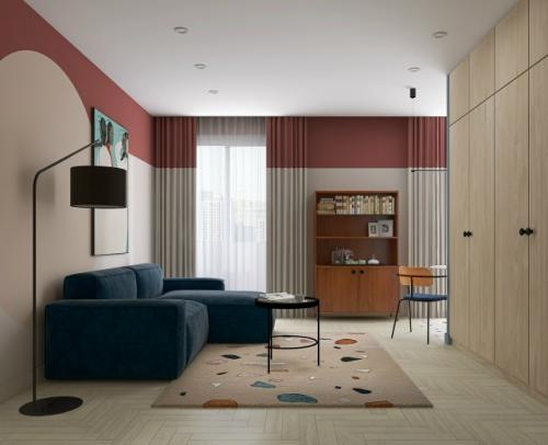 Проект квартиры - студии 37 м 2 в ЖК Ilona в Санкт-петербурге. 05