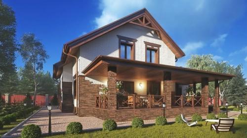 Эскизный проект двухэтажного дома. 01