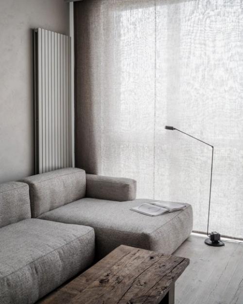 Интерьер в стиле минимализм с ванной в спальне. 05