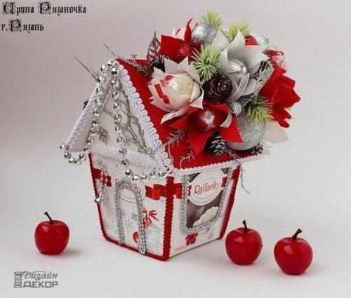 Новогодний домик из коробки 