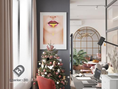 В канун наступающего нового года представляю вам настоящий новогодний и праздничный интерьер! 08