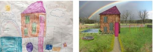 Почти в каждом трогательном детском альбоме, бережно хранимым родителями, можно найти кривые, несоразмерные домики, выполненные детской рукой. 03