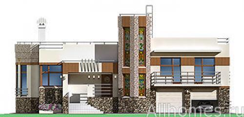 Проект индивидуального жилого дома, со стенами из газобетона с оштукатуриванием внутренняя планировка проста и лаконична. 04