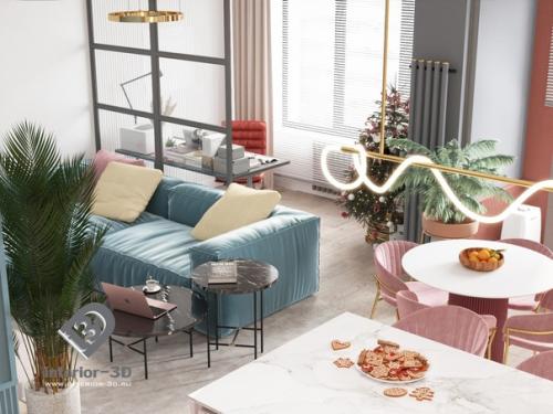 В канун наступающего нового года представляю вам настоящий новогодний и праздничный интерьер! 01