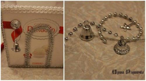 Новогодний домик из коробки Raffaello. 06