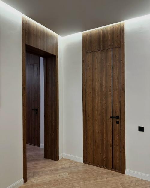 Двери коллекции микс и флеш в цвете ПВХ - покрытия кедр в интерьере покупателя. 01 Двери коллекции микс и флеш в цвете ПВХ - покрытия кедр в интерьере покупателя. 01