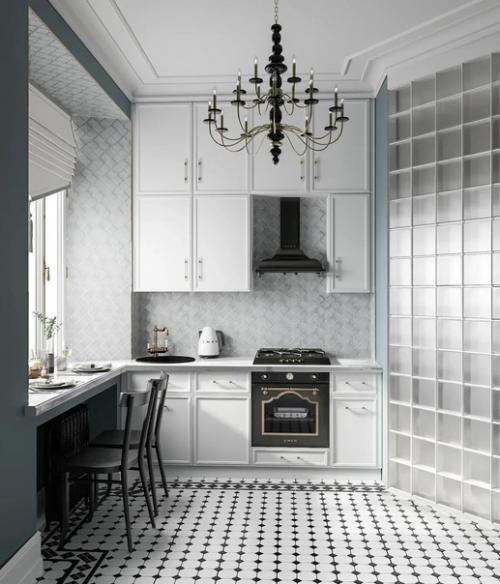 Дизайн проект кухни в старом фонде г. Санкт-петербурга площадью 13, 36 кв. 02