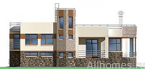 Проект индивидуального жилого дома, со стенами из газобетона с оштукатуриванием внутренняя планировка проста и лаконична. 06