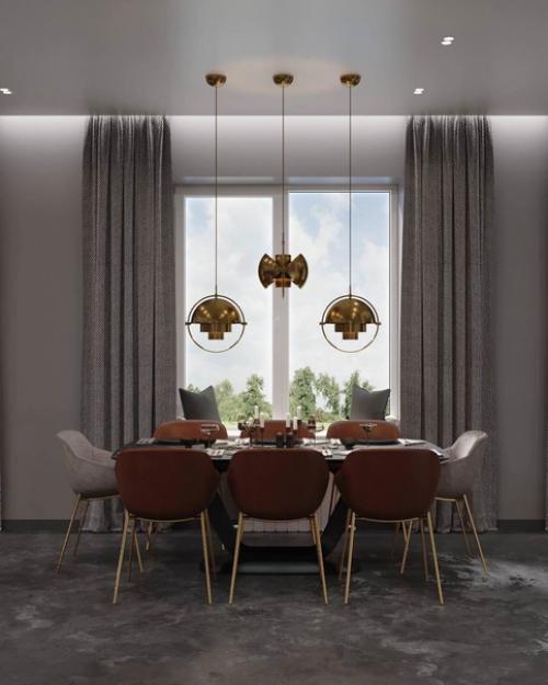 Мы представляем вам кухню - гостиную в серых тонах с яркими акцентами. 02