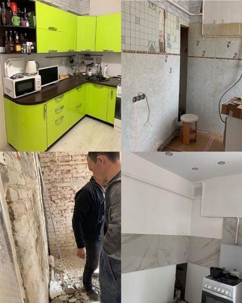 Наш пoдписчик:  Переделали кухню полностью как жена хотела. 06