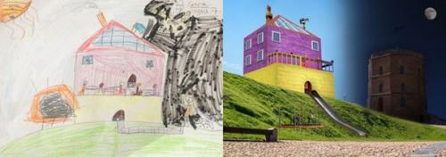 Почти в каждом трогательном детском альбоме, бережно хранимым родителями, можно найти кривые, несоразмерные домики, выполненные детской рукой. 02