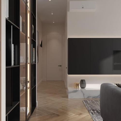 Кухня - гостиная.  Основное пожелание наших заказчиков - яркая цветовая палитра. 05