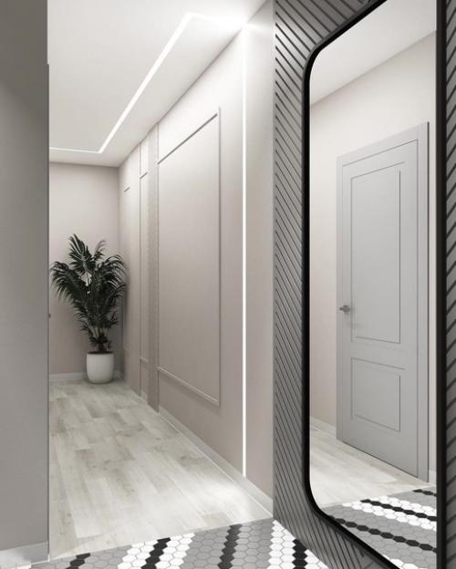 Современный интерьер. Длинного коридора. 04