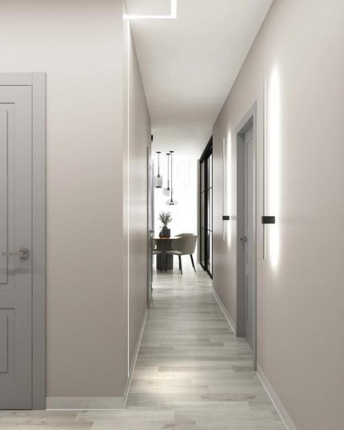 Современный интерьер. Длинного коридора. 01