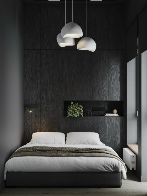 Современный проект компактной 1-комнатной квартиры 28 м 2. кухня - гостиная + спальня. 08