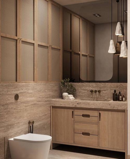 B этой небольшой ванной комнате уместилось все самое нужное и прекрасное. 05