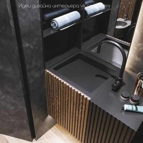 Стильный дизайн санузла в черном цвете любите черный в интерьере? 02