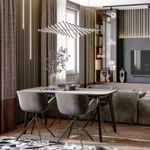 Интерьер прекрасной кухни - гостиной площадью 24 кв. 02