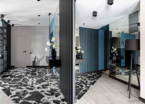 Современный интерьер кухни - гостиной в квартире молодого холостяка в минской новостройке. 06