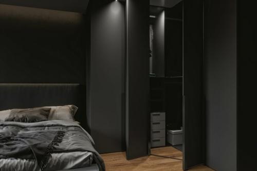 Не стоит бояться тёмных тонов в спальне - это именно то помещение, где можно делать максимально тёмный тон стен и мебели. 04