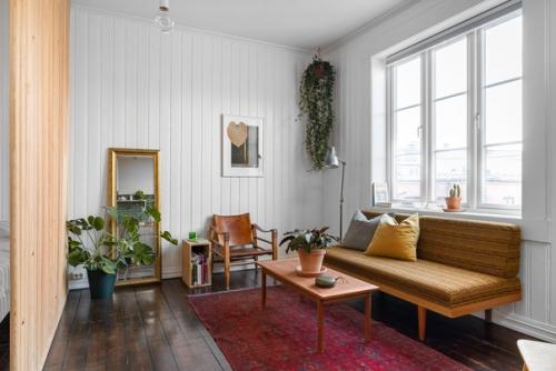 Интересный интерьер квартиры в Осло 33 м 2. зонирование пространства визуально не уменьшает его. 06