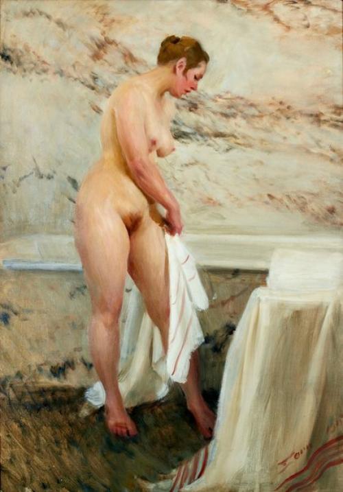 Натурщицы цорна.   1 1910\_прохлада (Wet) _92 х 62\_х., м. _частное собрание. 05