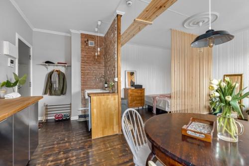 Интересный интерьер квартиры в Осло 33 м 2. зонирование пространства визуально не уменьшает его. 04