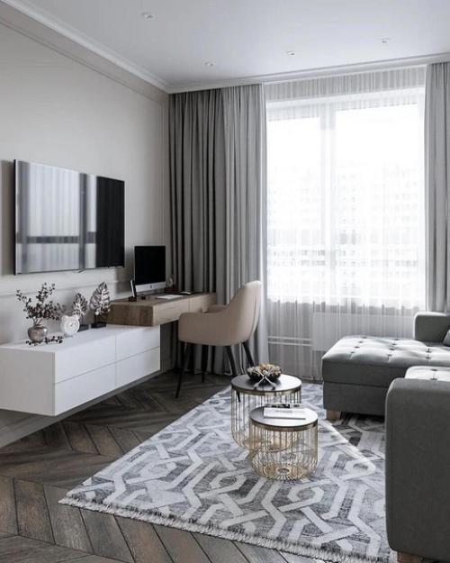 Оформление тв зоны в гостиной. 05