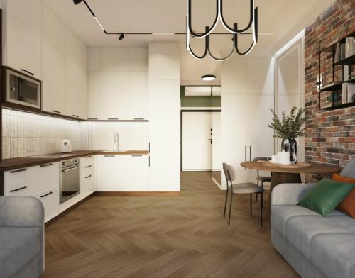 Проект интерьера квартиры - студии в Москве. 04