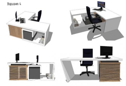 Индивидуальный дизайн. Помимо встроенной и корпусной мебели, мы разрабатываем такие предметы интерьеры, как столы. 03